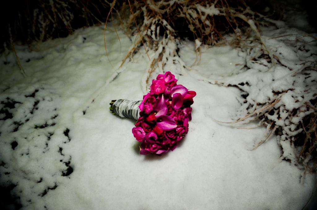Bridal Bouquet in snow