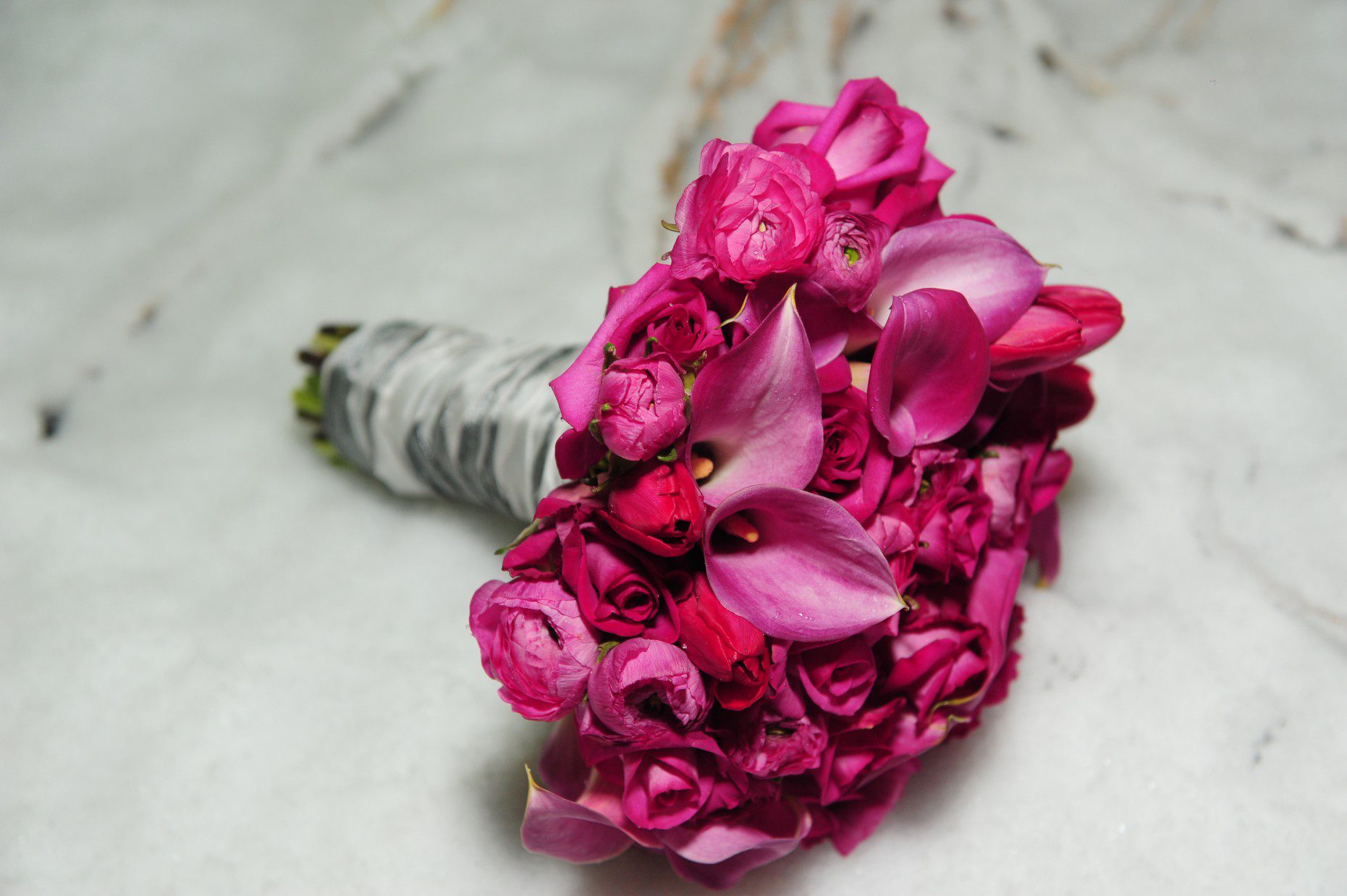 Bridal Bouquet in snow