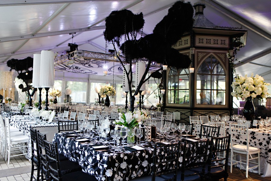 room shot black and white decor evantine design tented events victorian gazebo