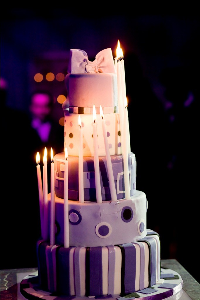 bat mitzvah cake modern purple dots cake art studio philadelphia evantine design