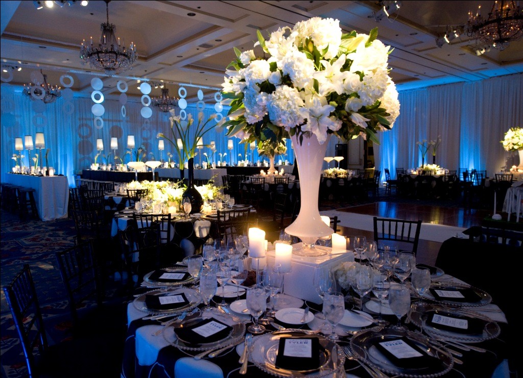 white table centerpieces bar mitzvahs philadelphia evantine design four seasons hotel