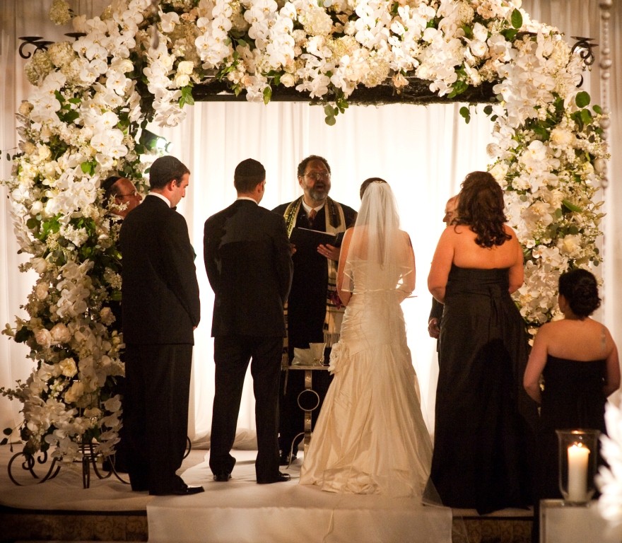 jewish wedding chupah chuppah white orchids rittenhouse hotel