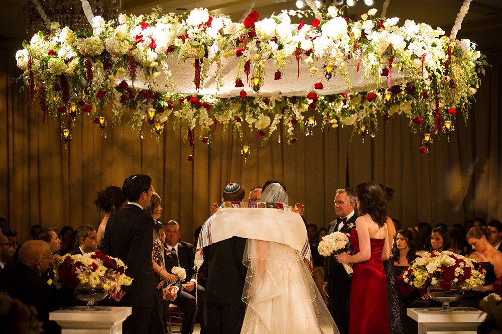 jewish wedding ceremony chuppah four seasons hotel philadelphia evantine design melissa paul