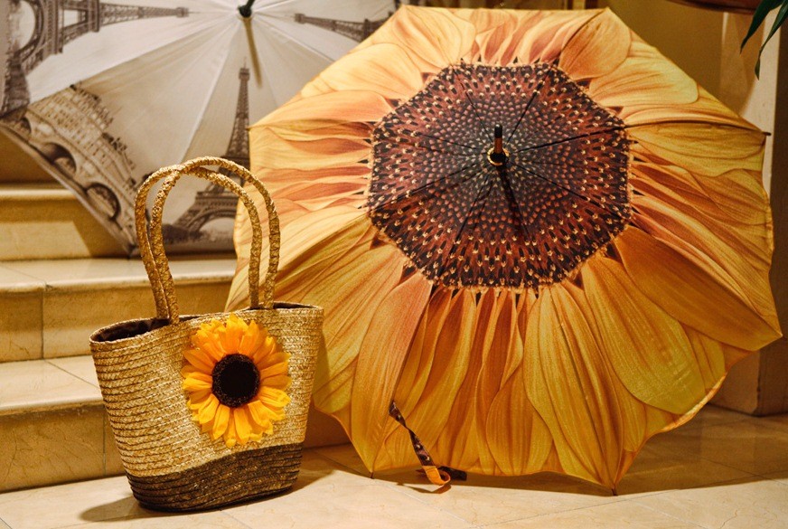 sunflower umbrella sunflower straw bags whimsical umbrellas ways to protect yourself in the sun pretty parasols gifts for her
