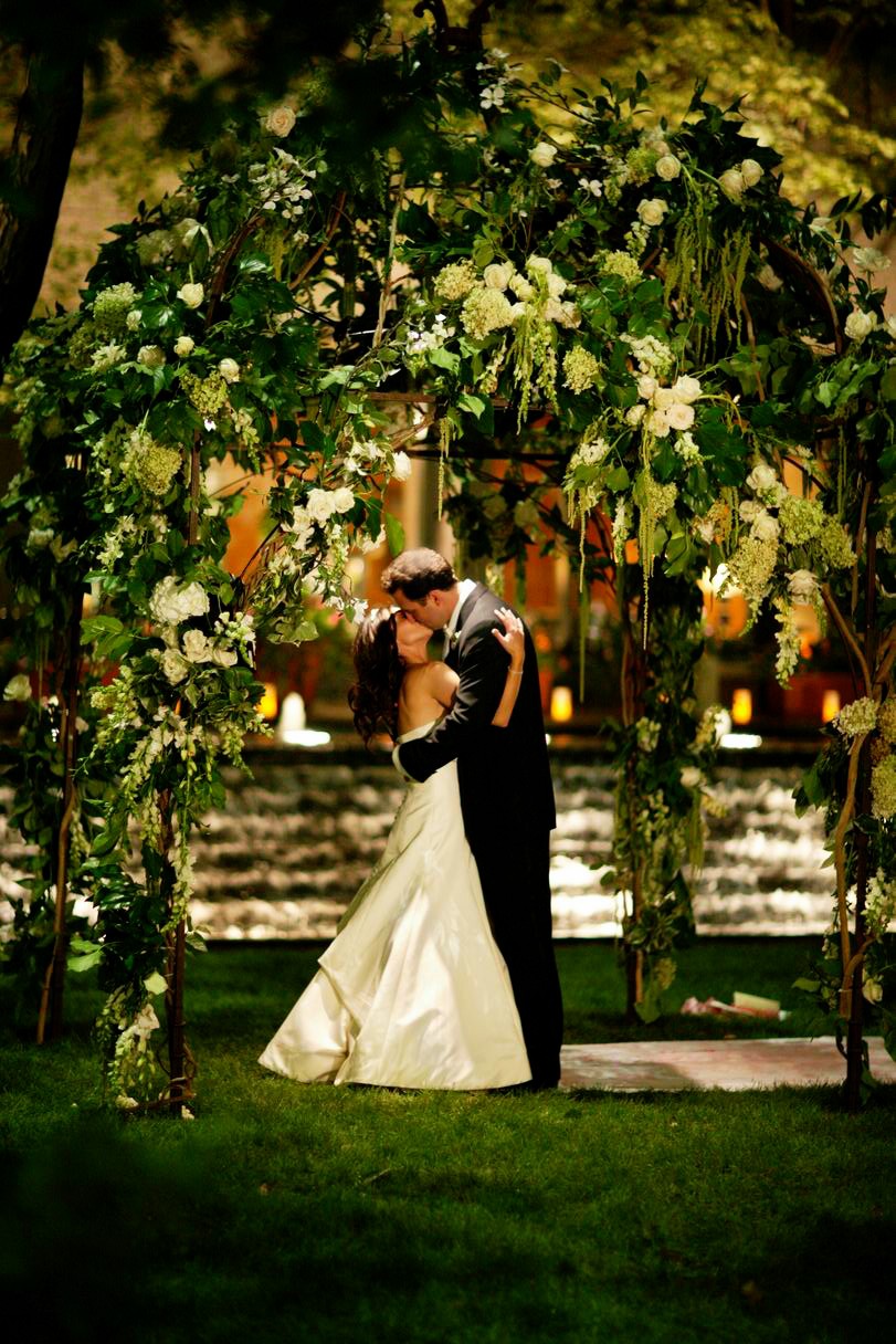 Garden Iron Frame Chuppah Four Seasons Hotel Phil Kramer Evantine Design