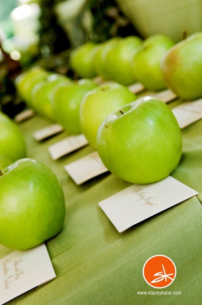 green apple place card holders summer wedding escort table ideas tented weddings appleford evantine design