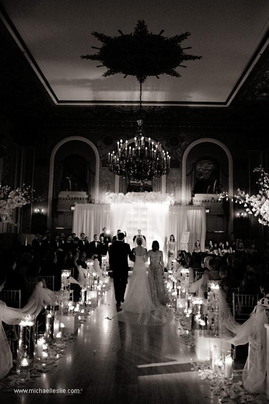 jewish wedding chuppah at hotel dupont, hotel weddings wilmington, michael leslie photography, evantine design, candlelit wedding aisles