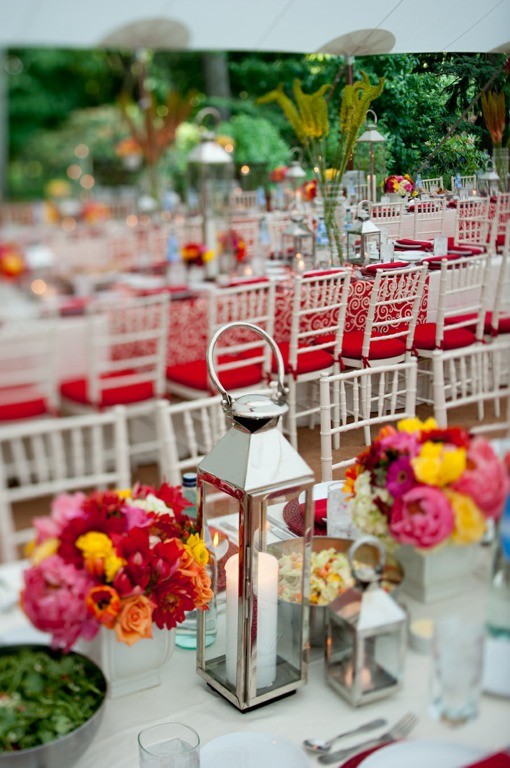 low-red-pink-yellow-floral-Table-centerpieces-white-vases-outdoor-events-philadelphia-weddings-tented-parties-evantine-design-eventquip