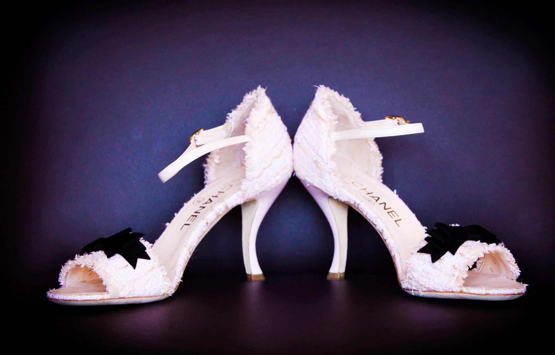 chanel-bridal-shoes-luxury-weddings-philadelphia-black-and-white