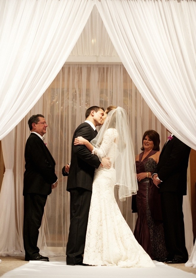 first kiss white fabric chuppah jewish wedding ceremonies evantine design