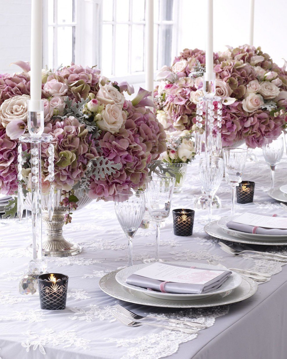 pink gray and lace event decor evantine design