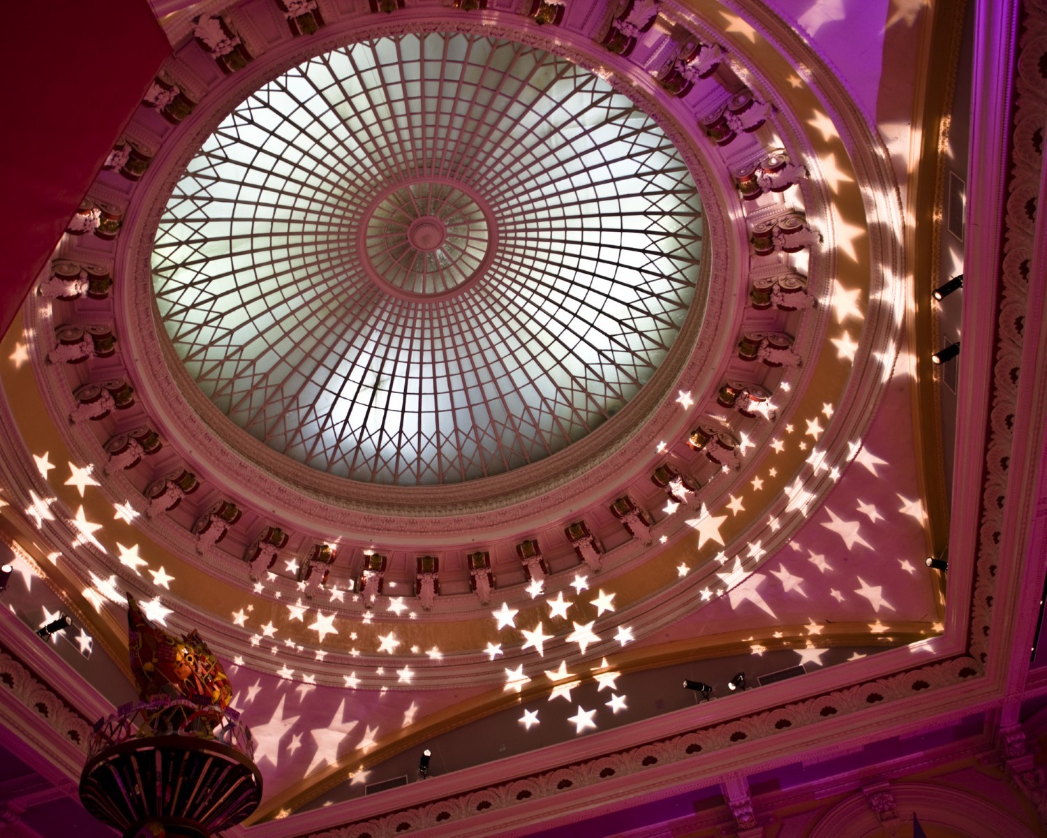 glass dome please touch museum event lighting