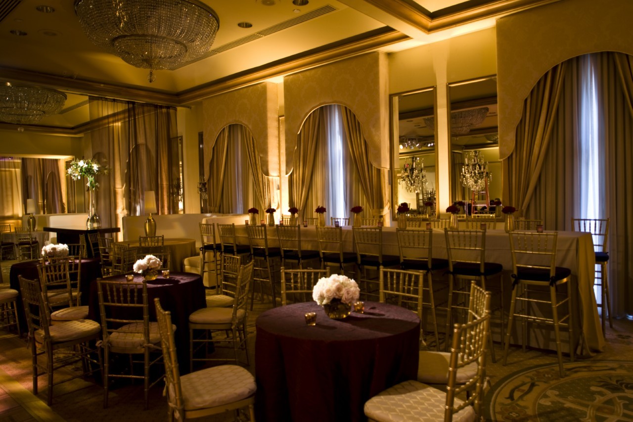 Gold and Red Wedding Lounge Rittenhouse hotel Evantine Design
