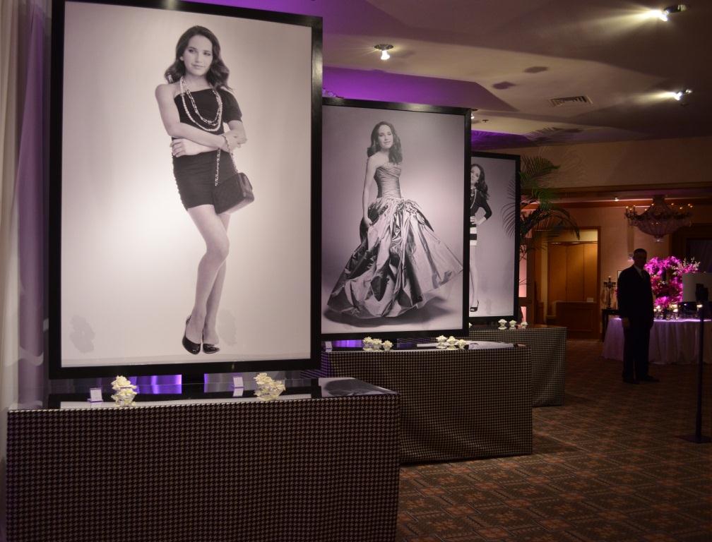 Fashion Photo Placecard tables Melissa Paul Mirror topped houndstooth Chanel Inspired Bat Mitzvah