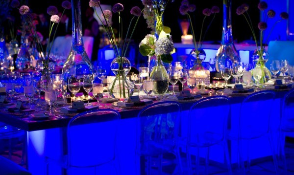 Blue Light Up Dinner Table Lucite Chairs Best Philadelphia Party Planners