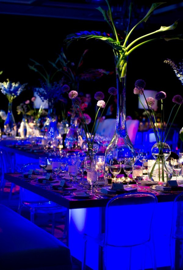 Table Top Light Up Blue Eventions Productions Evantine Design
