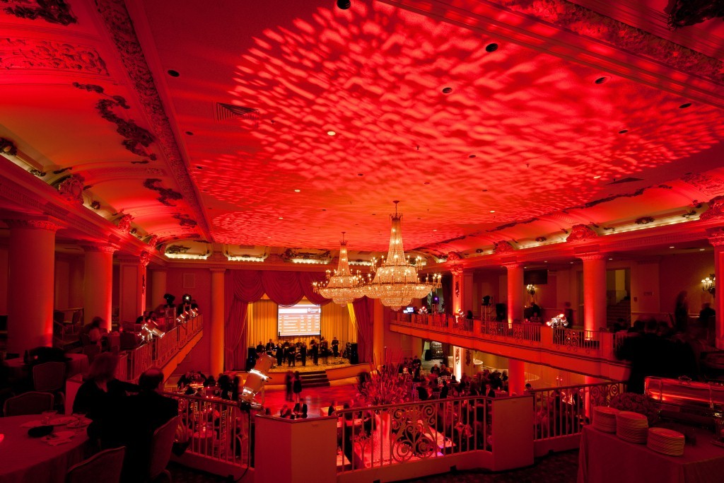 textural red lighting grand ballrooms philadelphia charity events