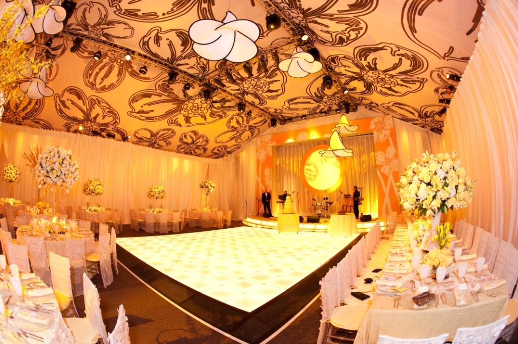 Yellow Bat Mitzvah Custom Stage Evantine Design