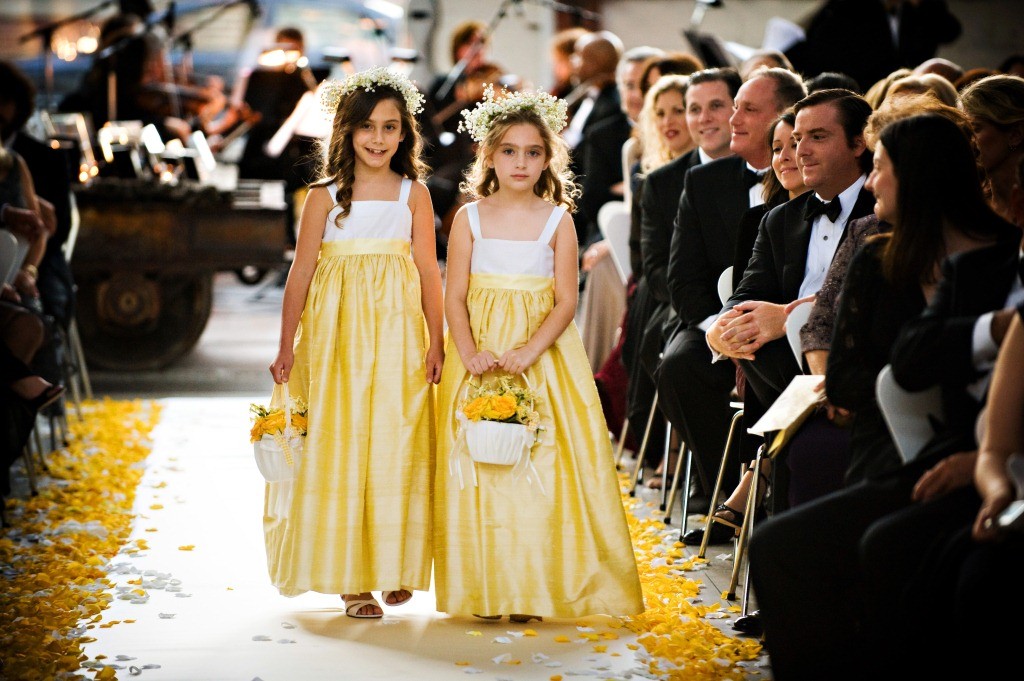 Flower Girls in Yellow Dresses Philadelphia Jewish Weddings