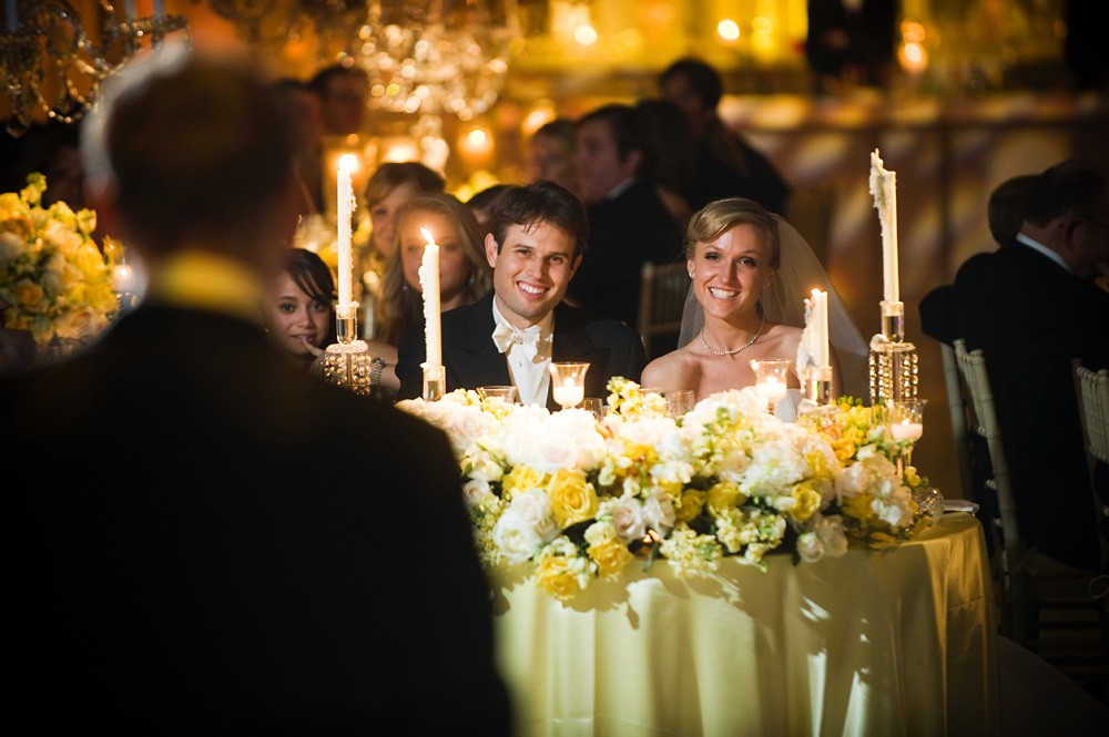 Sweetheart Tables at Weddings Philadadelphia Event Planners Yellow Flowers Evantine Design