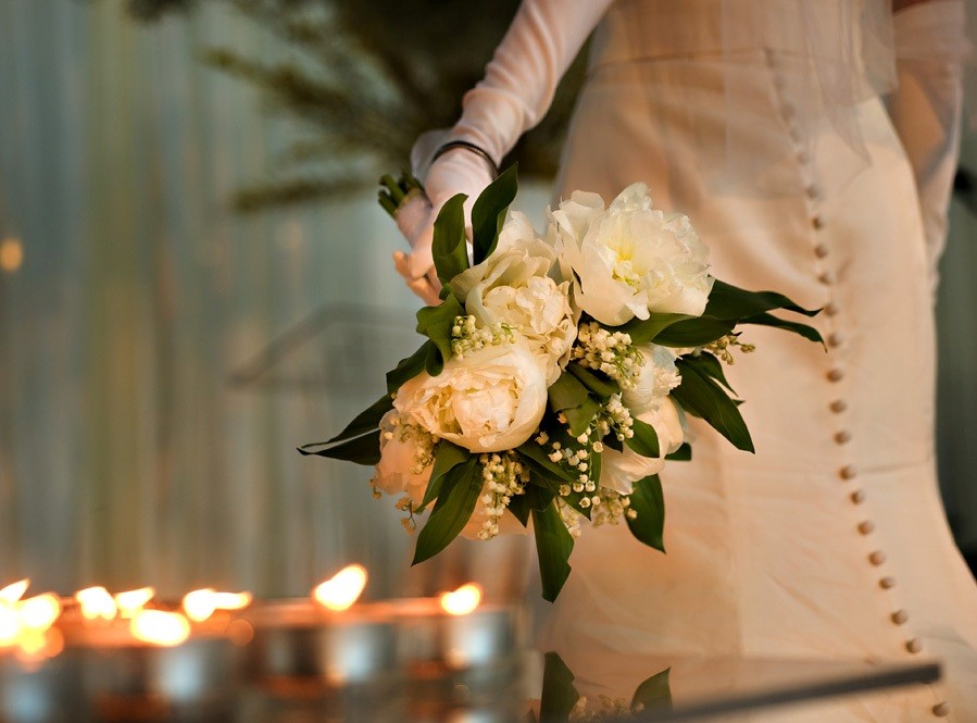 White Peony and Lily of the Valley Bridal Bouquets Evantine Design Philadephia Florists
