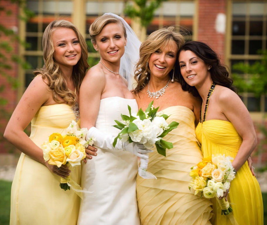 Yellow Evening Gowns Bridesmaids Bouquets Philadelphia Wedding Planners