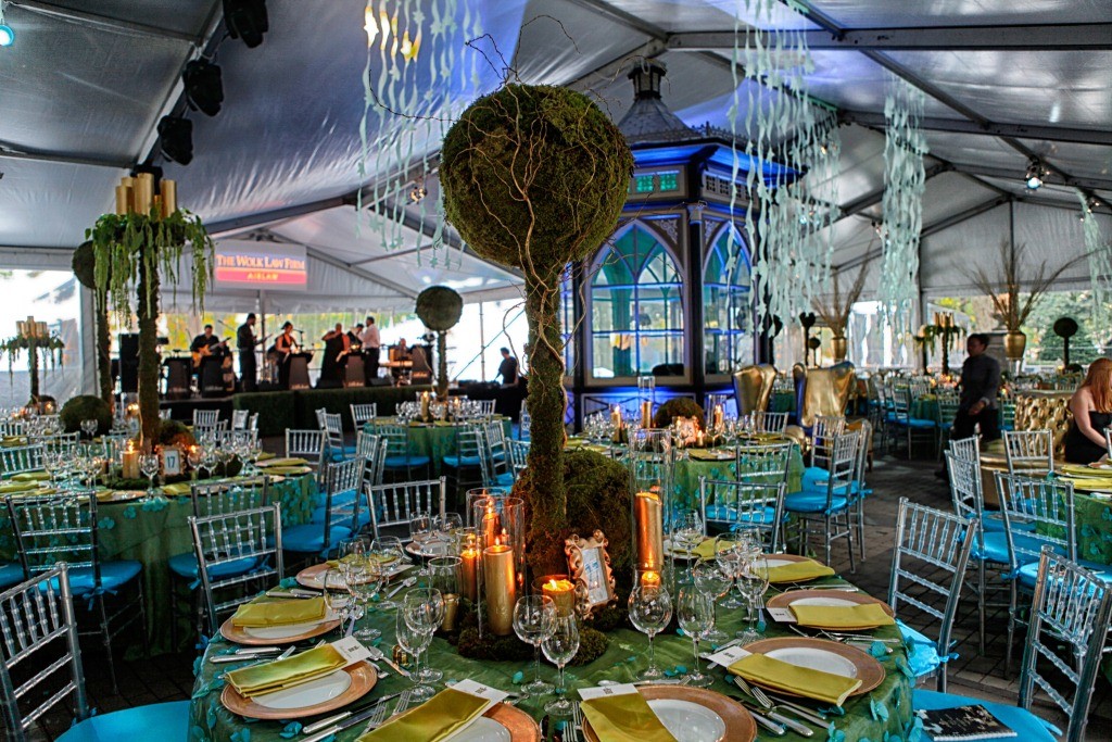 Ballroom Tent Aqua Blue Gold and Moss Green Ball on the Square Philadelphia Events