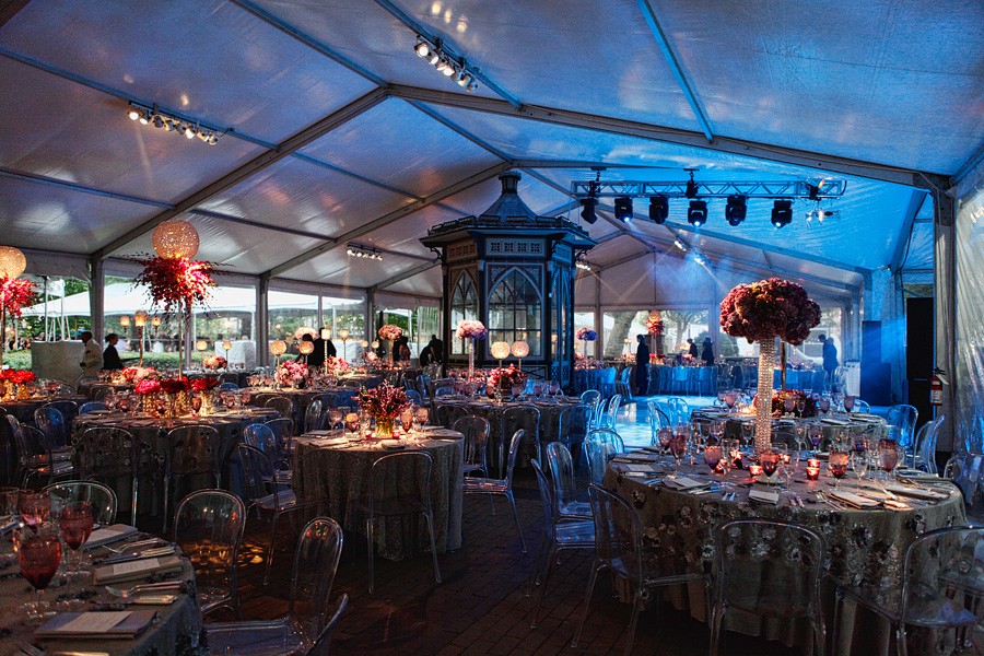 Dinner Tents Philadelphia EventQuip Blue Lighting Eventions Productions