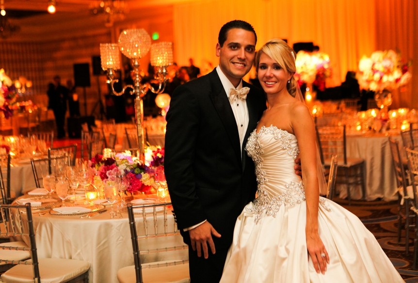 bride and groom in four seasons hotel philadelphia evantine design weddings