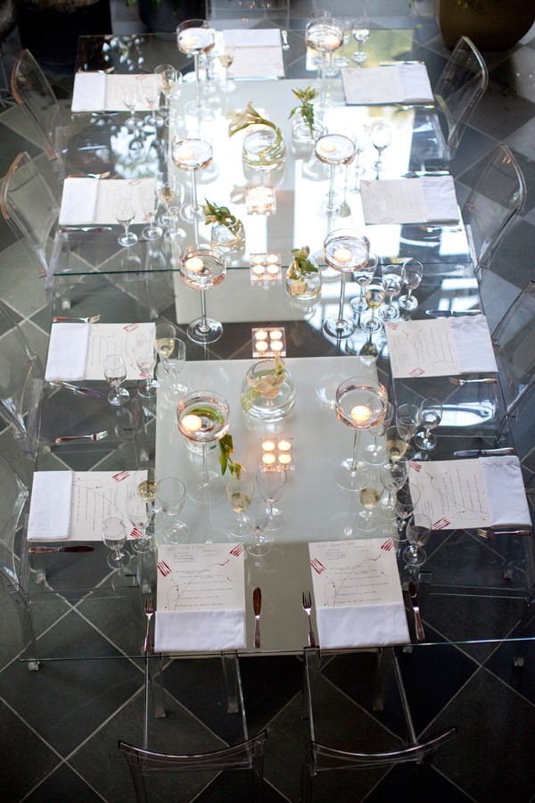 Glass Dinner Tables Lucite Chairs Private Events Main Line Philadelphia Evantine