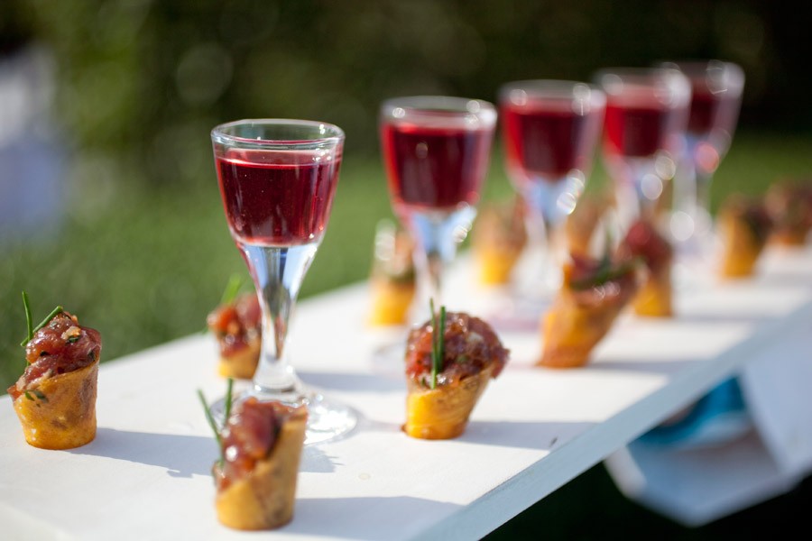 Tuna Tartare and Wine Peter Callahan Outdoor Weddings