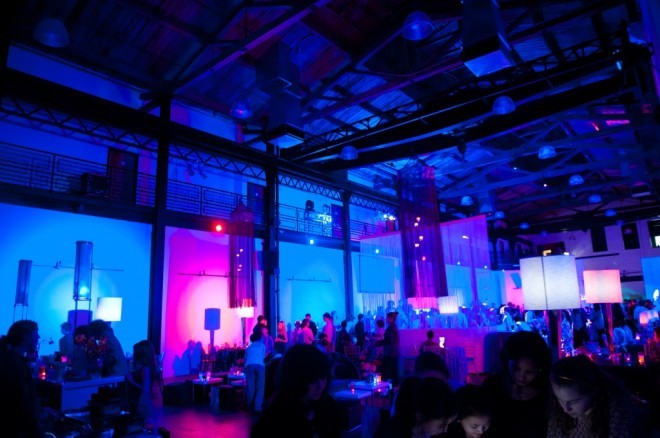 blue lighting urban lofts in philadelphia modern party spaces evantine design