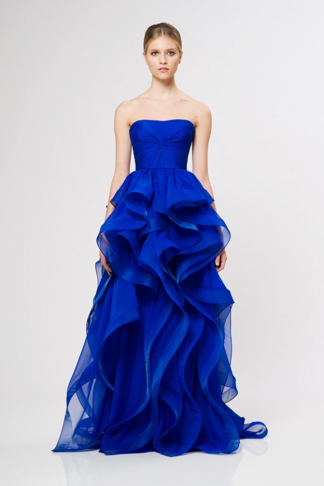 Cobalt Blue Reem Acra Gown Resort 2013