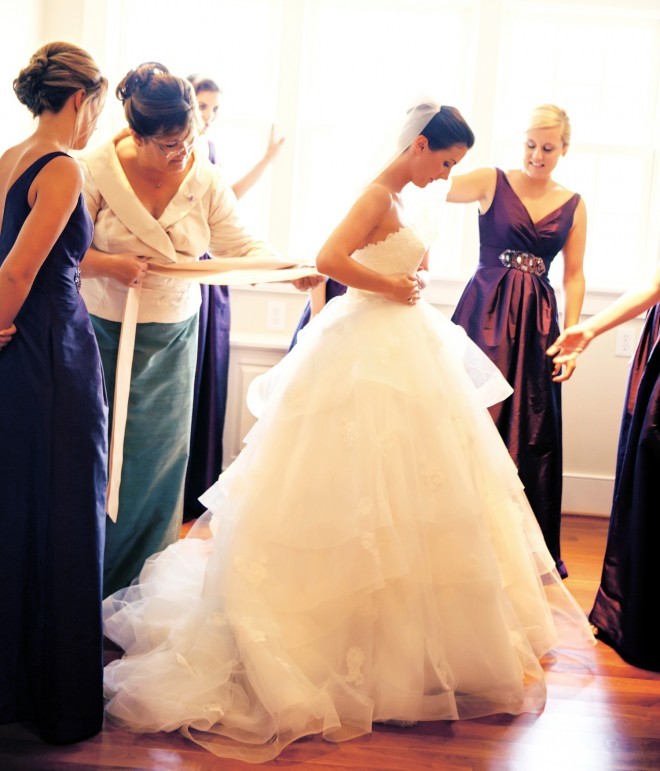 Dressing the Bride Purple Bridesmaids Gowns South Jersey Weddings