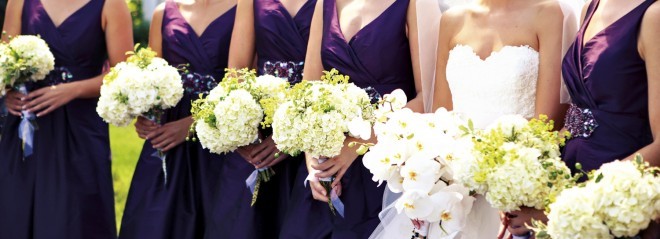 White Hydrangea Bridesmaids Bouquets White Phalaeonpsis Orchid Bridal Bouquet