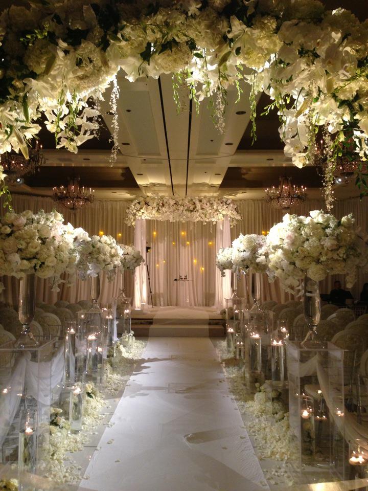 White Wedding Ceremony Chuppah Evantine Design Philadelphia Florists