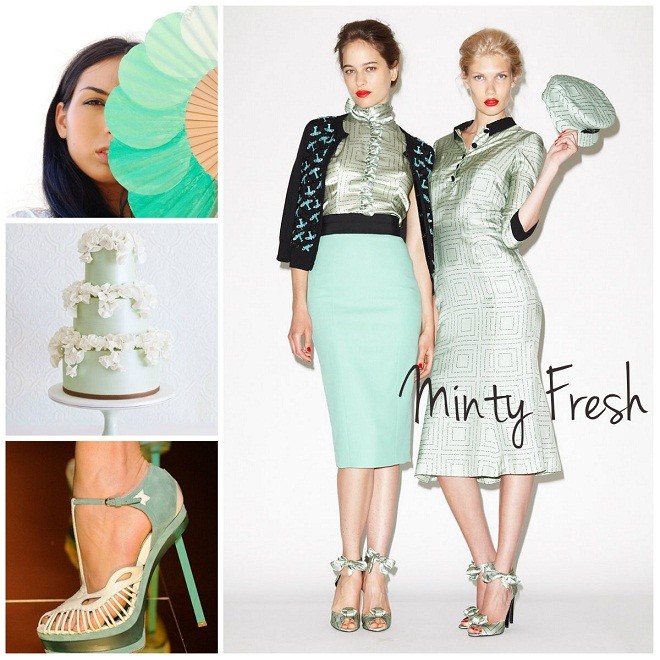 mint green weddings collage