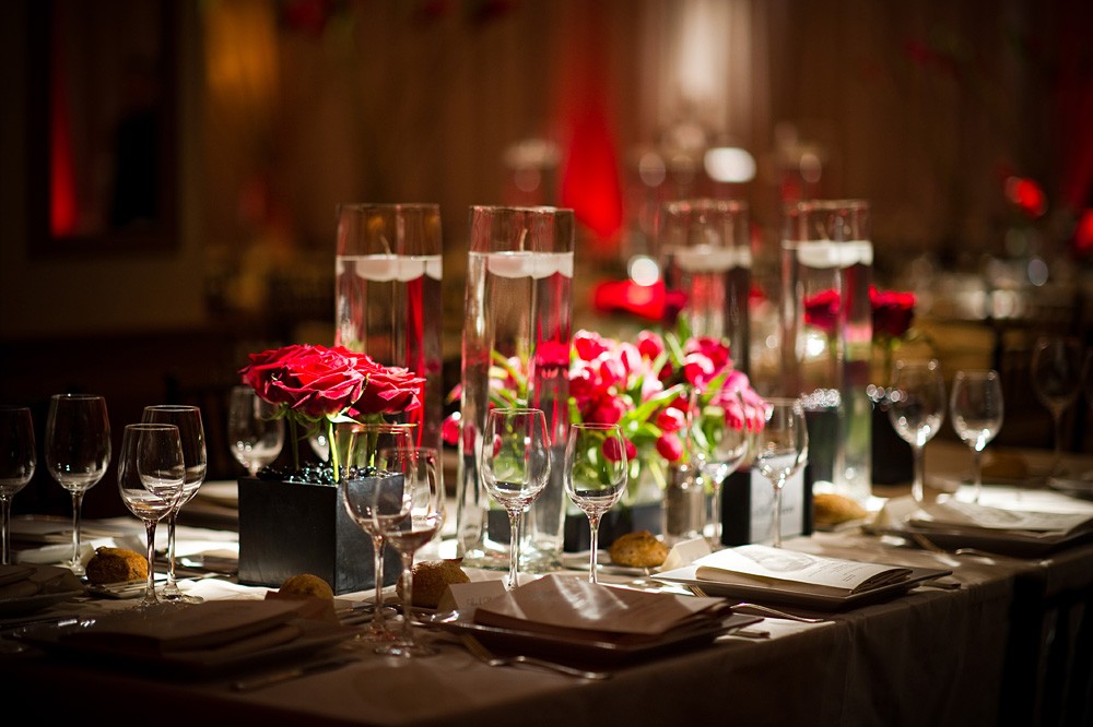 Modern Red Centerpieces Philadelphia Weddings Evantine Design