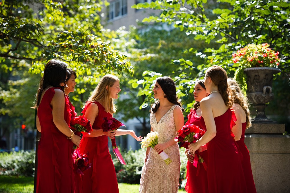 Red Bridesmaids Dresses Cliff Mautner