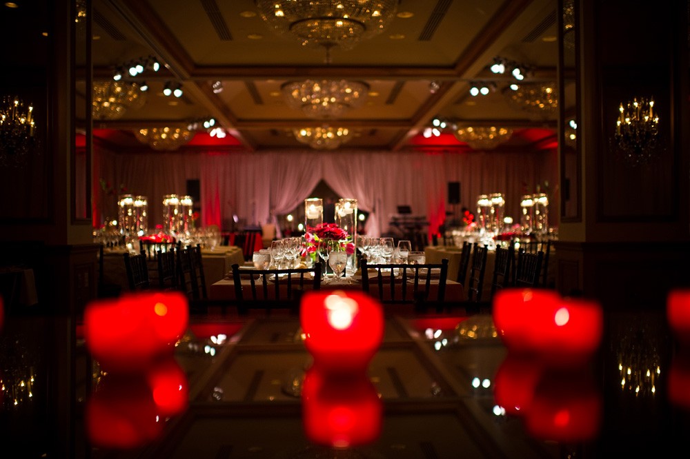 Red Lighting Weddings Rittenhouse Hotel Evantine Design Cliff Mautner