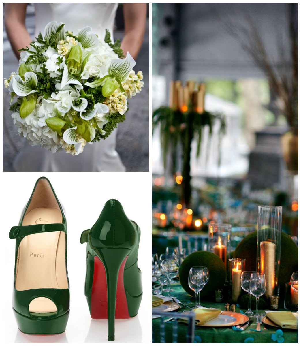 emerald green evantine design collage