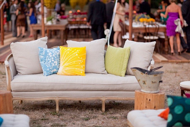 Yellow Pillows Outdoor Weddings Evantine Design