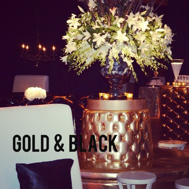 modern black and gold party design bat mitzvah decor