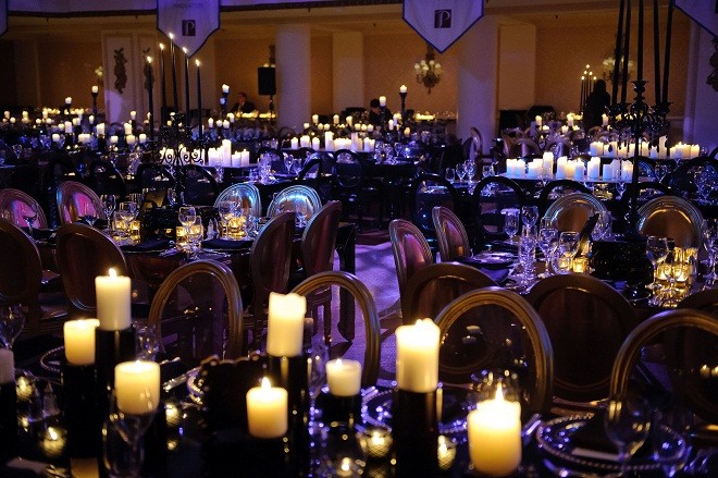 Sea of Candles Black and Gold Event Design Evantine Design A