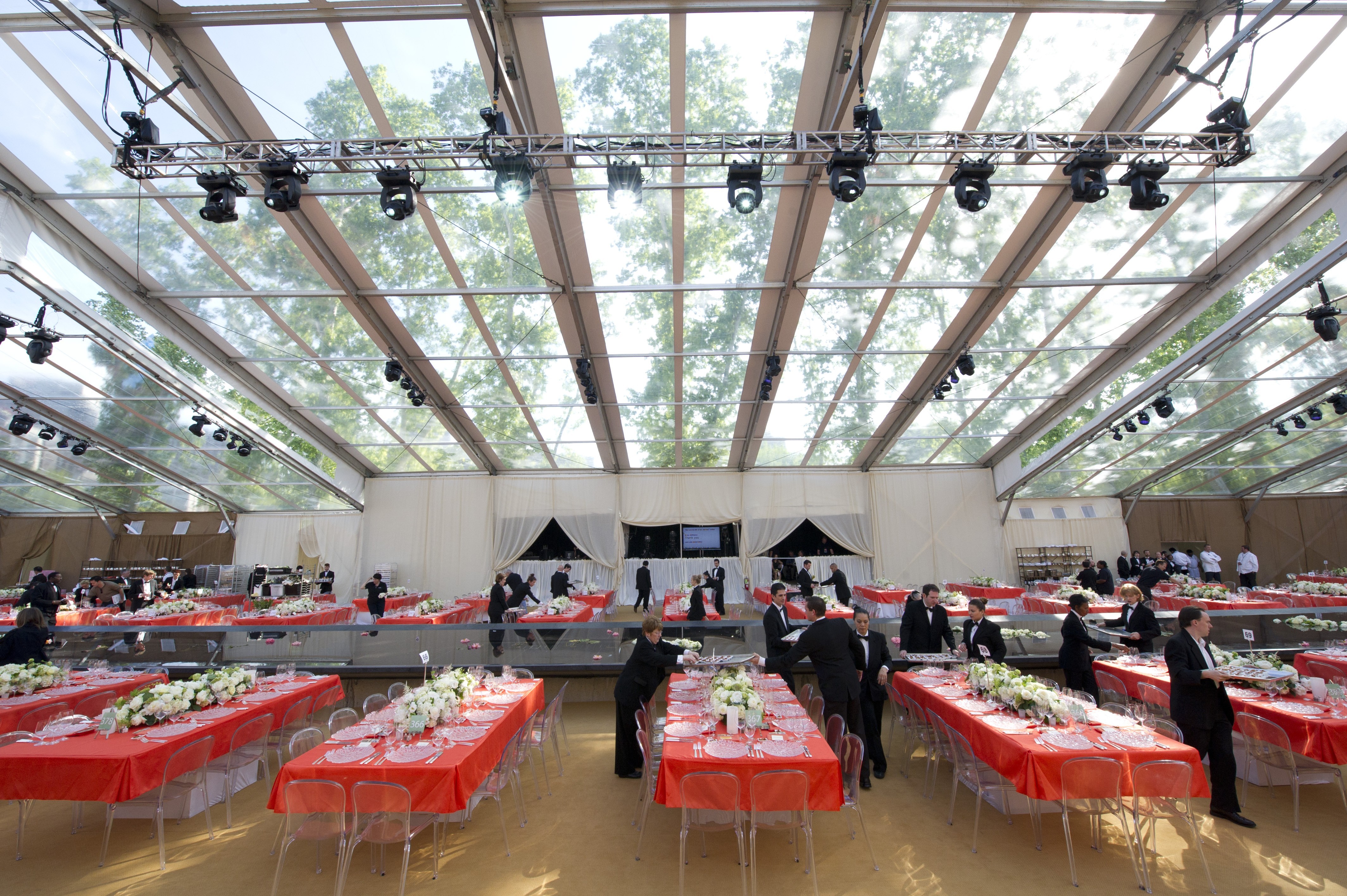 Long Feast Tables Orange Parties Evantine Design Barnes Museum