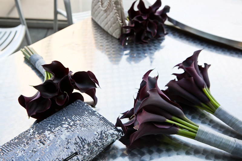 Purple Mini Calla Bouquets Evantine Design