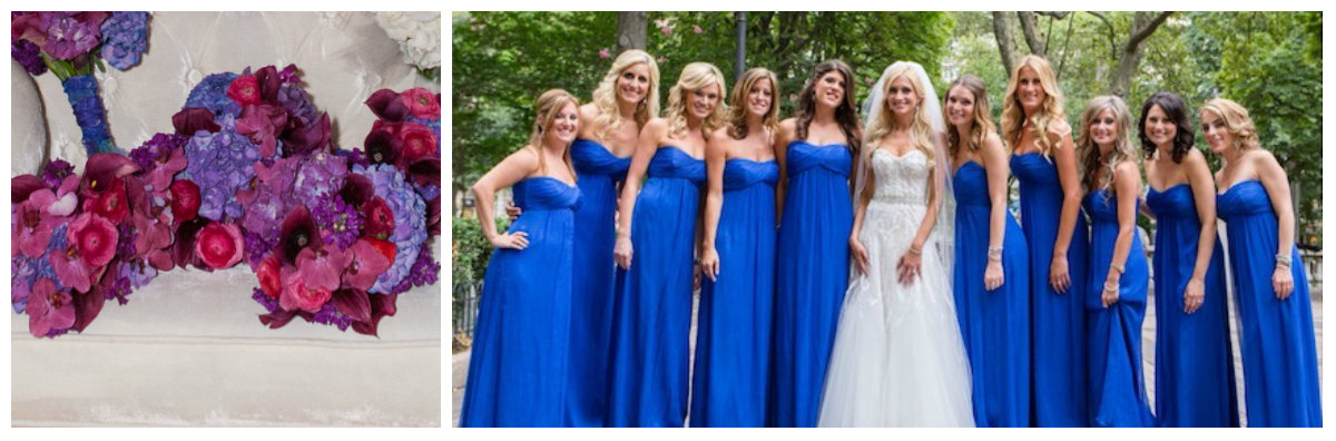 blue pink and purple bridesmaids philadelphia weddings