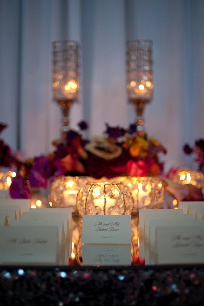 radiant orchid pink placecard tables evantine design
