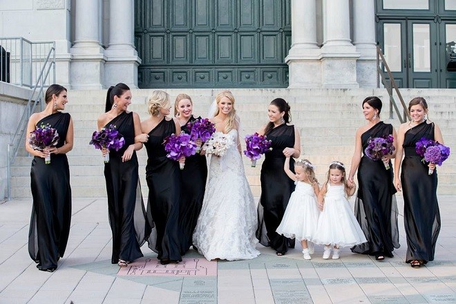 bridesmaids photos flower girls purple flowers please touch museum