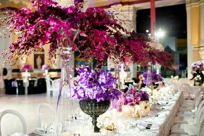 purple orchids wedding flowers luxury event design brian kappra